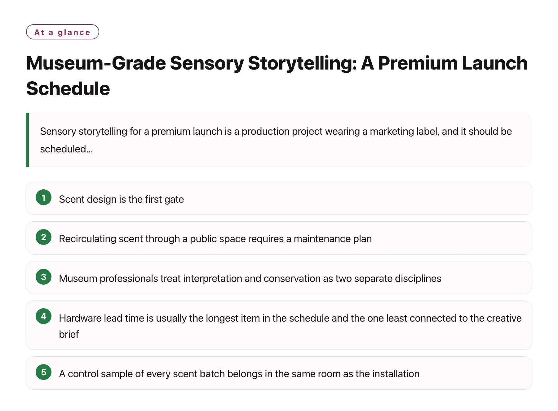 Museum-Grade Sensory Storytelling: A Premium Launch Schedule——全文要点速览